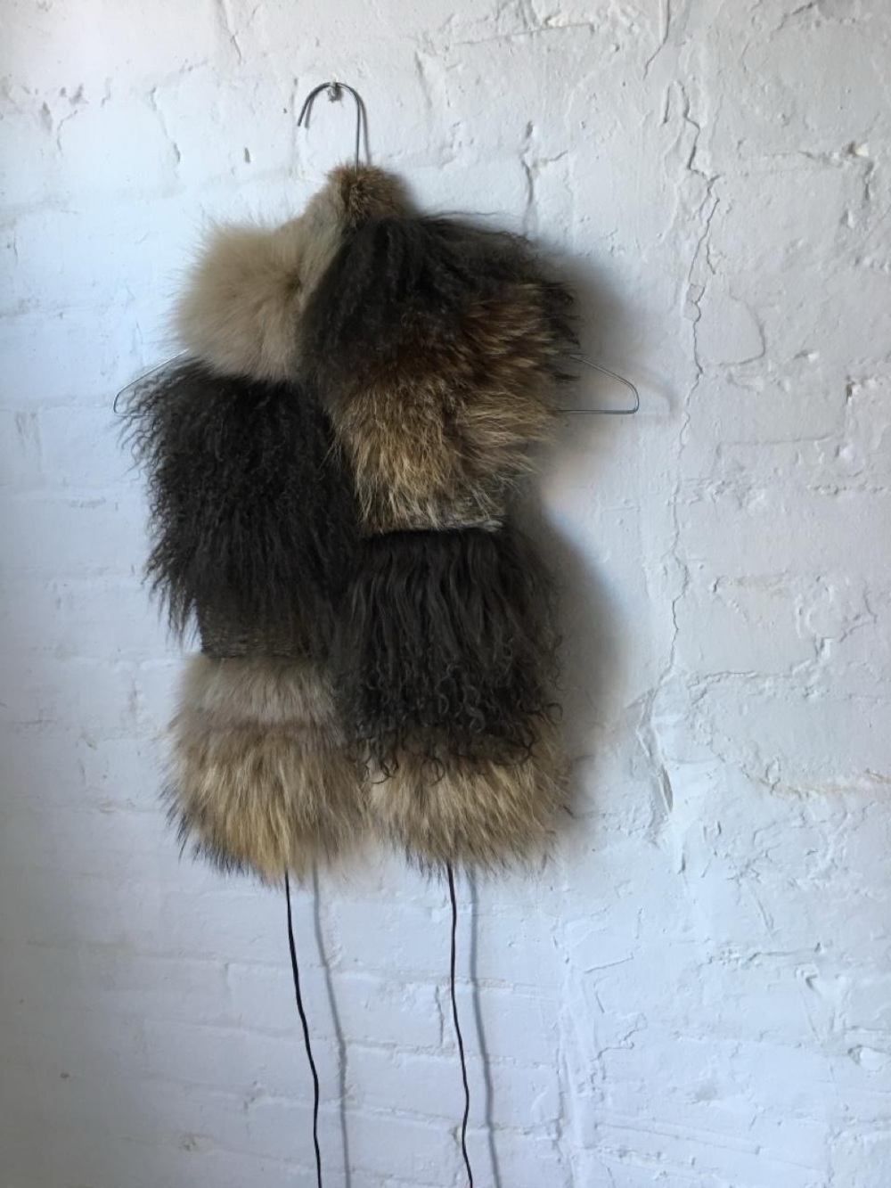 Japanese brand fur panelled vest / scarf